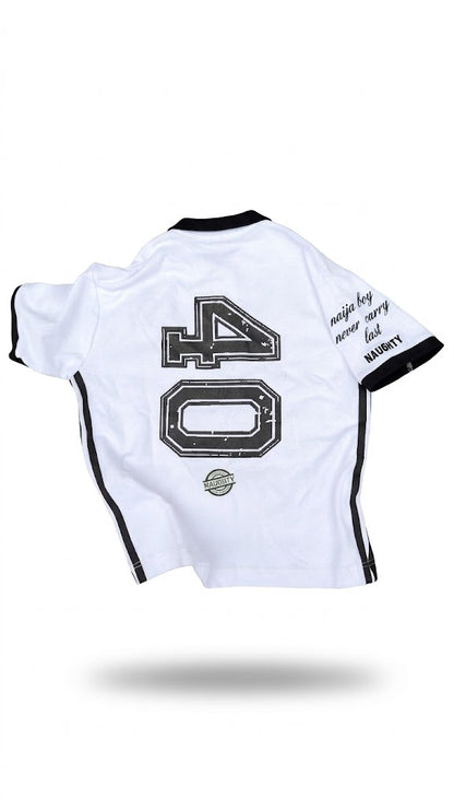 NAUGHTY NAIJ WHITE POLO