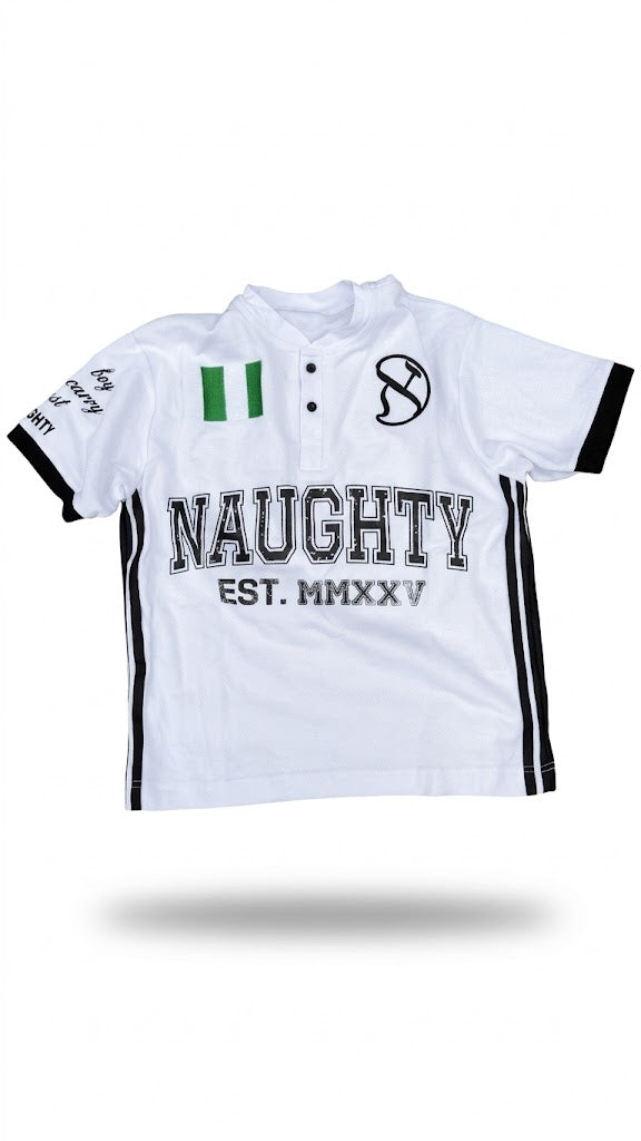 NAUGHTY NAIJ WHITE POLO