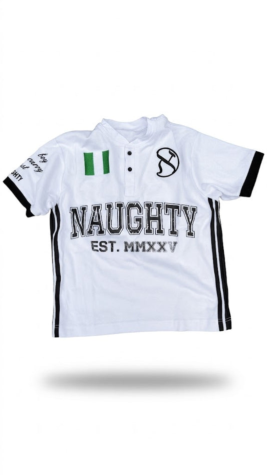 NAUGHTY NAIJ WHITE POLO